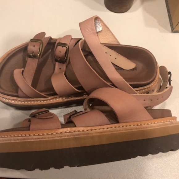 Jeffrey Campbell x Free People Marina 6 Tan Leather Strappy Platform - Picture 2 of 11